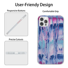 Load image into Gallery viewer, Ti Amo I love you - Exclusive Brand  - Mulberry &amp; Kashmir Blue Floating Paint Pattern -  iPhone 12 Pm Phone Case | TPU
