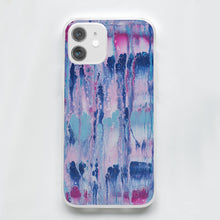 Load image into Gallery viewer, Ti Amo I love you - Exclusive Brand -  Mulberry &amp; Kashmir Blue Floating Paint Pattern - iPhone 11 Phone Case | TPU
