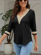 Load image into Gallery viewer, V-Neck Eyelet Blouse
