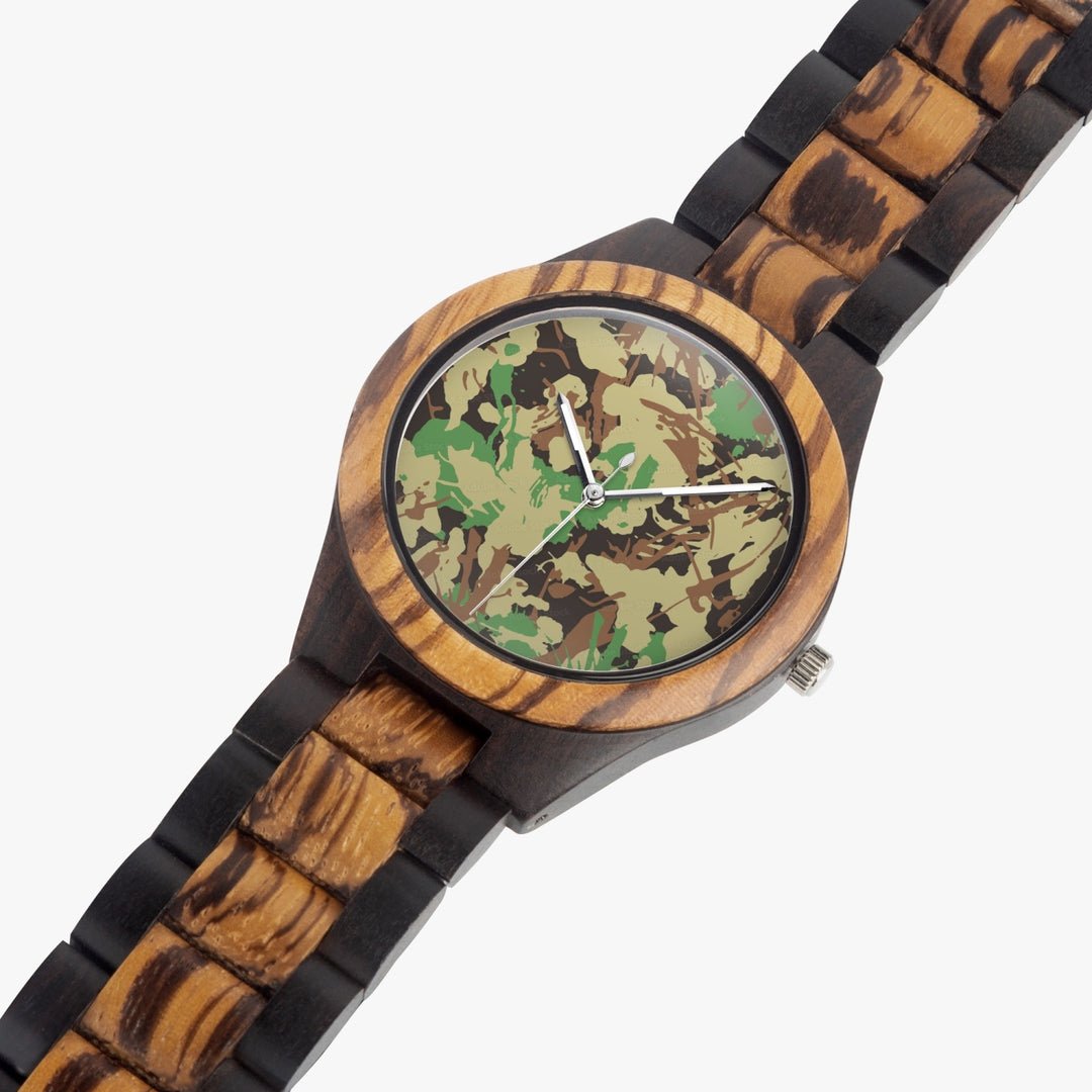 Ti Amo I love you - Exclusive Brand - Cool Camo - Mens Designer Pattern Indian Ebony Wood Watch