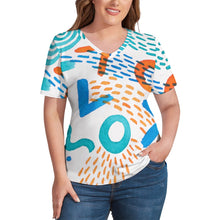 Load image into Gallery viewer, Ti Amo I love you - Exclusive Brand - Womens Plus Size V-Neck Short Sleeve Ladies T-Shirts - Sizes XL-4XL
