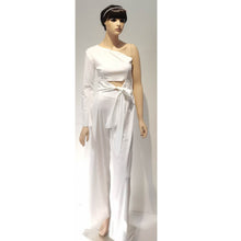 Load image into Gallery viewer, Womens - One Sleeve - Off Shoulder - White Pants Set- Sizes S-XL
