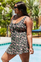 Load image into Gallery viewer, Womens Marina West Swim Full Size Clear Waters Swim Dress in Black Roses
