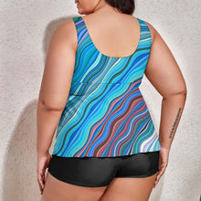 Load image into Gallery viewer, Ti Amo I love you - Exclusive Brand - Women&#39;s Plus Size Drawstring 2pc Swimsuit - Sizes XL-6XL
