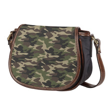 Load image into Gallery viewer, Ti Amo I love you - Exclusive Brand - Green Camouflage - PU Leather Flap Saddle Bag
