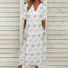 Load image into Gallery viewer, Ti Amo I love you - Exclusive Brand - Long Dress - Short Sleeves - 7-point Sleeve Long Dress - Sizes S-5XL
