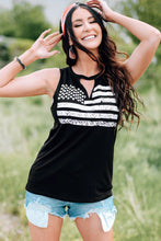 Load image into Gallery viewer, US Flag Graphic Cutout Round Neck Tank
