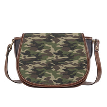 Load image into Gallery viewer, Ti Amo I love you - Exclusive Brand - Green Camouflage - PU Leather Flap Saddle Bag One Size
