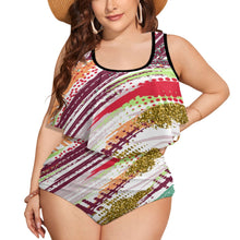 Load image into Gallery viewer, Ti Amo I love you Exclusive Brand  - Womens Plus Size 2pc Top+ Bottoms Swimsuit - Bathing Suits - Sizes XL-4XL
