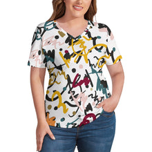 Load image into Gallery viewer, Ti Amo I love you - Exclusive Brand - Womens Plus Size V-Neck Short Sleeve Ladies T-Shirts - Sizes XL-4XL
