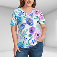 Load image into Gallery viewer, Ti Amo I love you - Exclusive Brand - Womens Plus Size V-Neck Short Sleeve Ladies T-Shirts - Sizes XL-4XL
