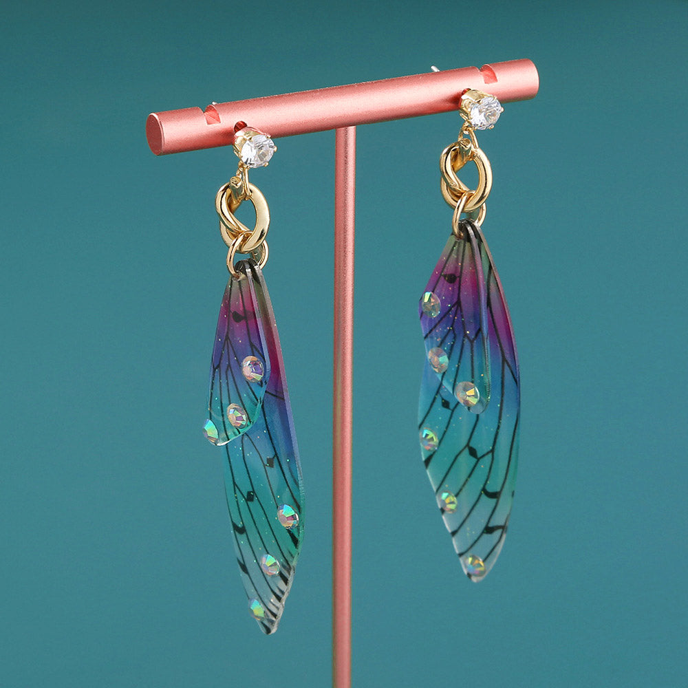 Simulated Butterfly Cicada Wing Gradient Earrings