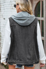 Load image into Gallery viewer, Sleeveless Denim Top with A Detachable Hood
