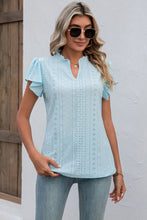 Load image into Gallery viewer, Eyelet Notched Flutter Sleeve T-Shirt
