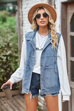 Load image into Gallery viewer, Sleeveless Denim Top with A Detachable Hood
