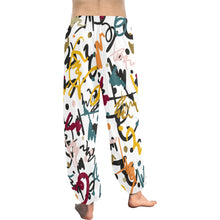 Load image into Gallery viewer, Ti Amo I love you  - Exclusive Brand  - White with Colorful Scribbles - Women&#39;s Harem Pants
