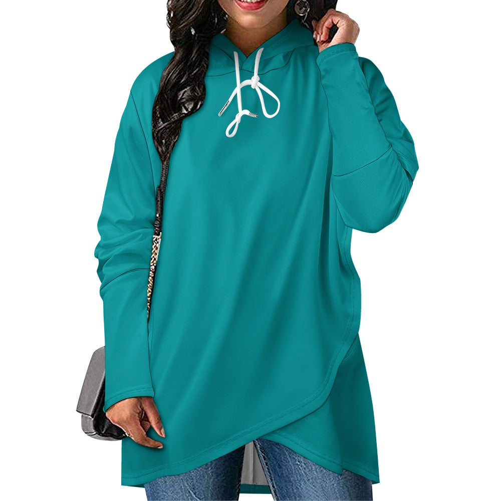 Ti Amo I love you- Exclusive Brand - 10 Colors - Solid Color - Asymmetrical Medium Length Slim Hooded Sweatshirt