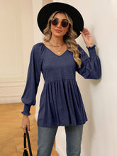 Load image into Gallery viewer, V-Neck Lantern Sleeve Blouse
