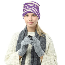 Load image into Gallery viewer, Ti Amo I love you - Exclusive Brand - Purple Zebra Stripes - Knit Hat
