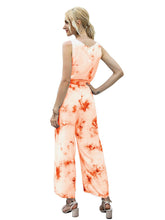 Load image into Gallery viewer, Tie-Dye Tie Waist Sleeveless Jumpsuit
