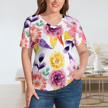 Load image into Gallery viewer, Ti Amo I love you - Exclusive Brand - Womens Plus Size V-Neck Short Sleeve Ladies T-Shirts - Sizes XL-4XL
