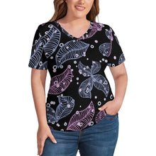 Load image into Gallery viewer, Ti Amo I love you - Exclusive Brand - Womens Plus Size V-Neck Short Sleeve Ladies T-Shirts - Sizes XL-4XL
