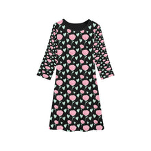 Load image into Gallery viewer, Ti Amo I love you - Exclusive Brand - 10 Designs - Toddler / Kids - Girls Black with Hearts &amp; Vines  - Girls&#39; Long Sleeve Dress - XS-XL - Sizes 2T-9Kids
