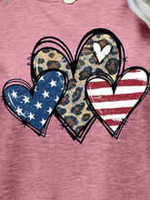 Load image into Gallery viewer, US Flag Leopard Heart Graphic Tee
