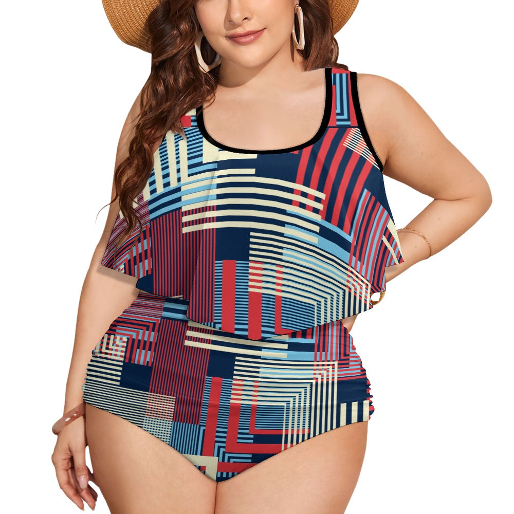 Ti Amo I love you Exclusive Brand  - Womens Plus Size 2pc Top+ Bottoms Swimsuit - Bathing Suits - Sizes XL-4XL