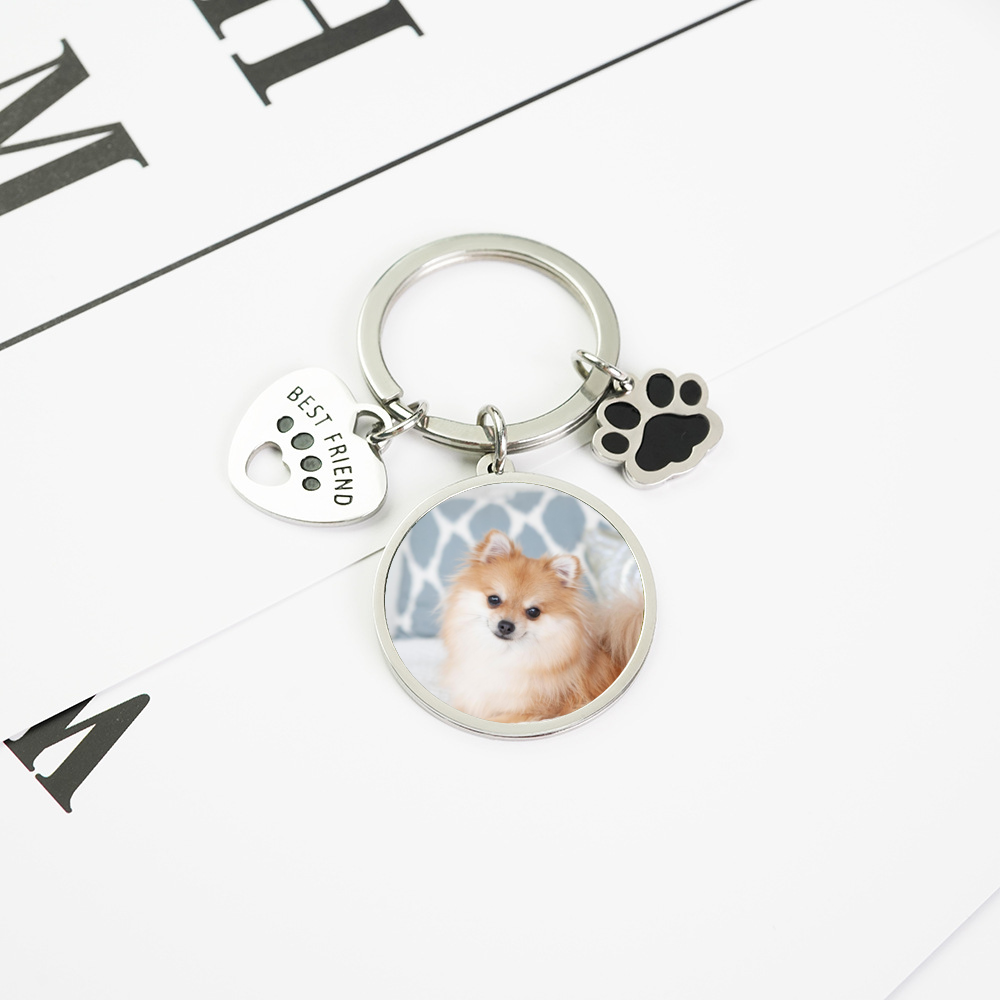 Your Custom Photo Keychain Pet Charm Key Ornaments Pet Memorial Keychain