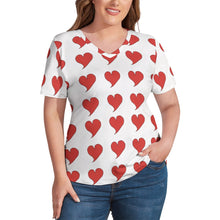 Load image into Gallery viewer, Ti Amo I love you - Exclusive Brand - Womens Plus Size V-Neck Short Sleeve Ladies T-Shirts - Sizes XL-4XL
