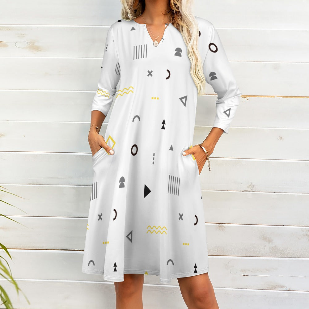 Ti Amo I love you - Exclusive Brand - 7-Point Long Sleeved Dress