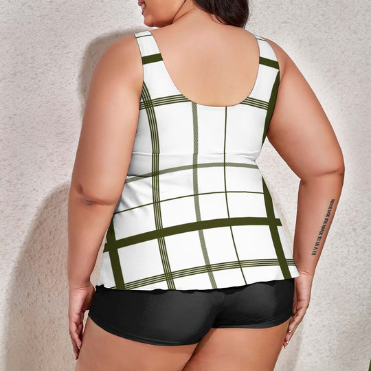 Ti Amo I love you - Exclusive Brand - Women's Plus Size Drawstring 2pc Swimsuit - Sizes XL-6XL