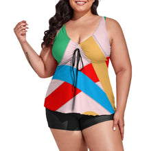 Load image into Gallery viewer, Ti Amo I love you - Exclusive Brand  - Color Block - Women&#39;s Split 2pc Swimsuit - XL-6XL
