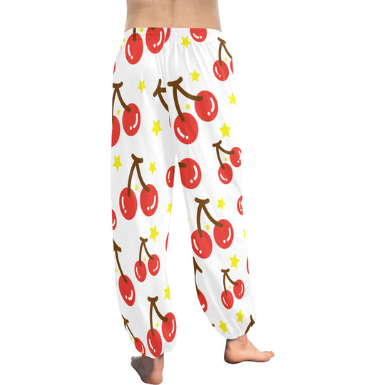 Ti Amo I love you  - Exclusive Brand  - Cherry & Star Pattern - Women's Harem Pants - Sizes XS-2XL
