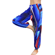 Load image into Gallery viewer, Ti Amo I love you  - Exclusive Brand  - Blue &amp; Red Paint Pattern - Women&#39;s Harem Pants
