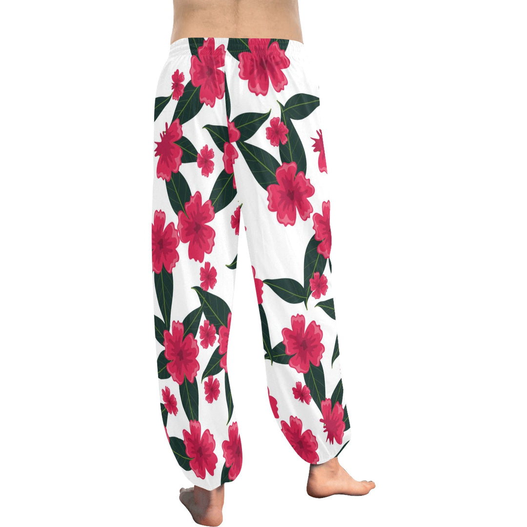 Ti Amo I love you  - Exclusive Brand  - Fushia Flowers - Women's Harem Pants - Sizes XS-2XL