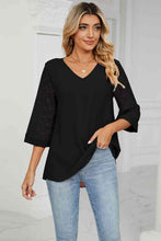 Load image into Gallery viewer, V-Neck Three-Quarter Sleeve Top
