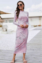 Load image into Gallery viewer, Tie Dye Mock Neck Long Sleeve Dress
