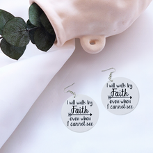 Load image into Gallery viewer, Ti Amo I love you Exclusive Brand - I WILL WALK BY FAITH - Geometric Round Wooden Earrings
