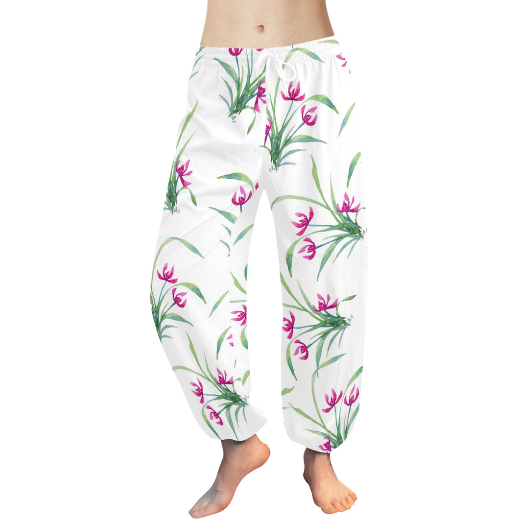 Ti Amo I love you  - Exclusive Brand  - Pink Floral - Women's Harem Pants