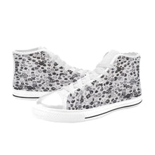 Load image into Gallery viewer, Ti Amo I love you - Exclusive Brand  - Black &amp; White - Faces - Men&#39;s High Top Canvas Shoes - Sizes 6-14

