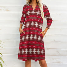 Load image into Gallery viewer, Ti Amo I love you - Exclusive Brand - 10 Styles -  Winter Christmas Patterns - 7-point Sleeve Dresses - Sizes S-5XL
