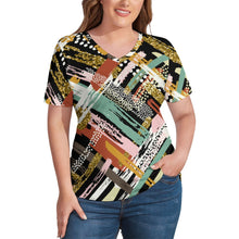 Load image into Gallery viewer, Ti Amo I love you - Exclusive Brand - Womens Plus Size V-Neck Short Sleeve Ladies T-Shirts - Sizes XL-4XL
