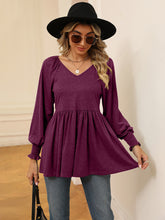 Load image into Gallery viewer, V-Neck Lantern Sleeve Blouse
