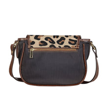 Load image into Gallery viewer, Ti Amo I love you - Exclusive Brand - Brown Leopard - PU Leather Flap Saddle Bag
