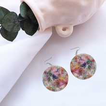 Load image into Gallery viewer, Ti Amo I love you - Exclusive Brand - Multicolored - Geometric Round Wooden Earrings
