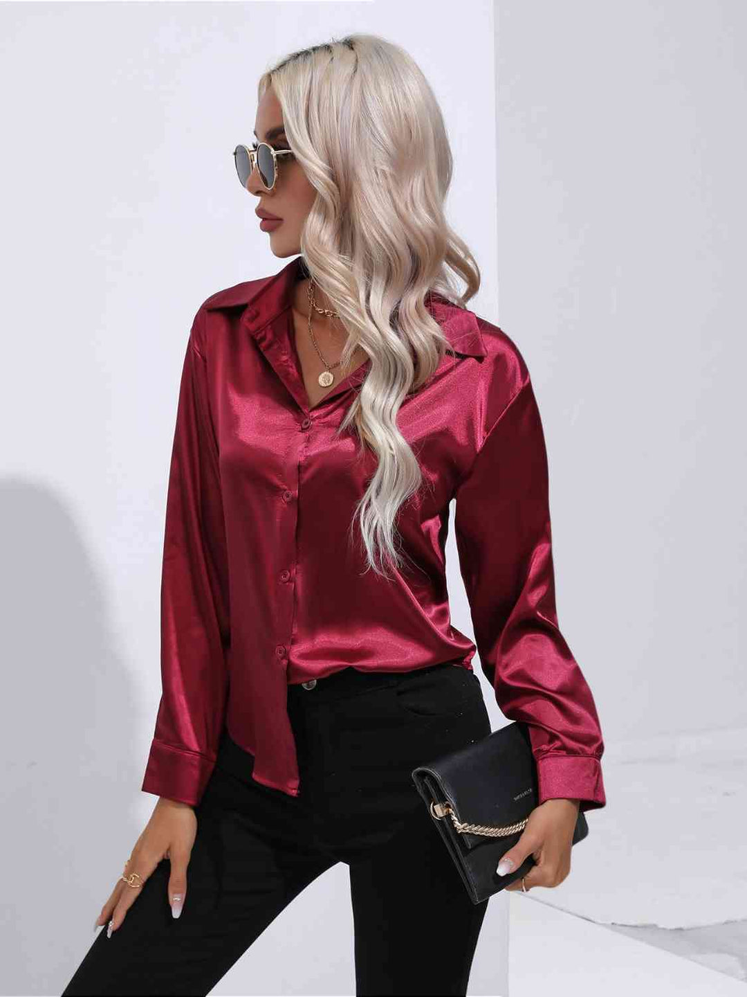 9 Colors - Collared Neck Buttoned Long Sleeve Shirt