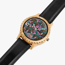 Load image into Gallery viewer, Ti Amo I love you - Exclusive Brand - Leopard &amp; Teal - Womens Designer Italian Olive Wood Watch - Leather Strap
