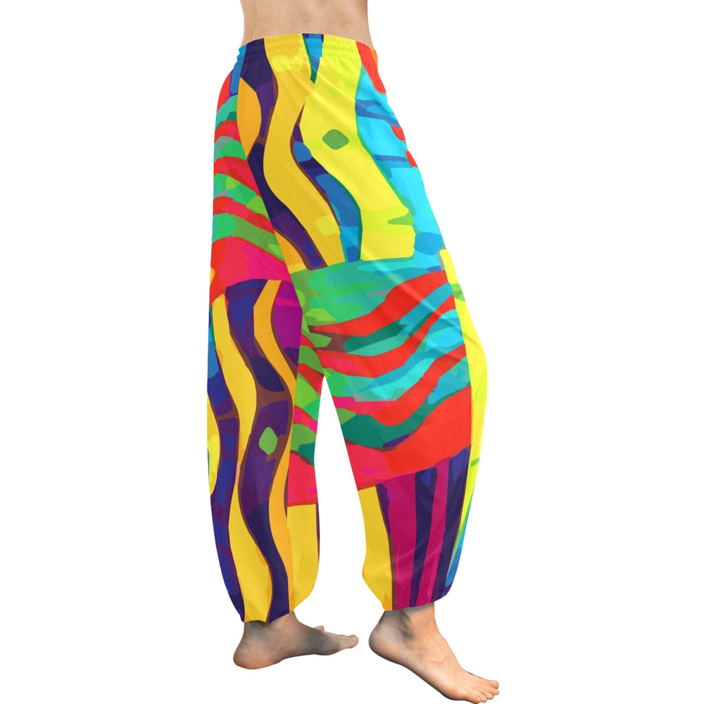 Ti Amo I love you  - Exclusive Brand  - Patchwork Waves Pattern - Women's Harem Pants - Sizes XS-2XL